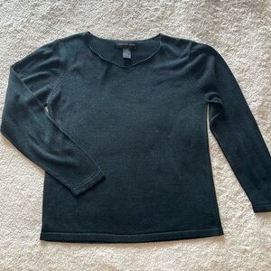 August Silk Black Gold Fine Gauge Sweater - Size M